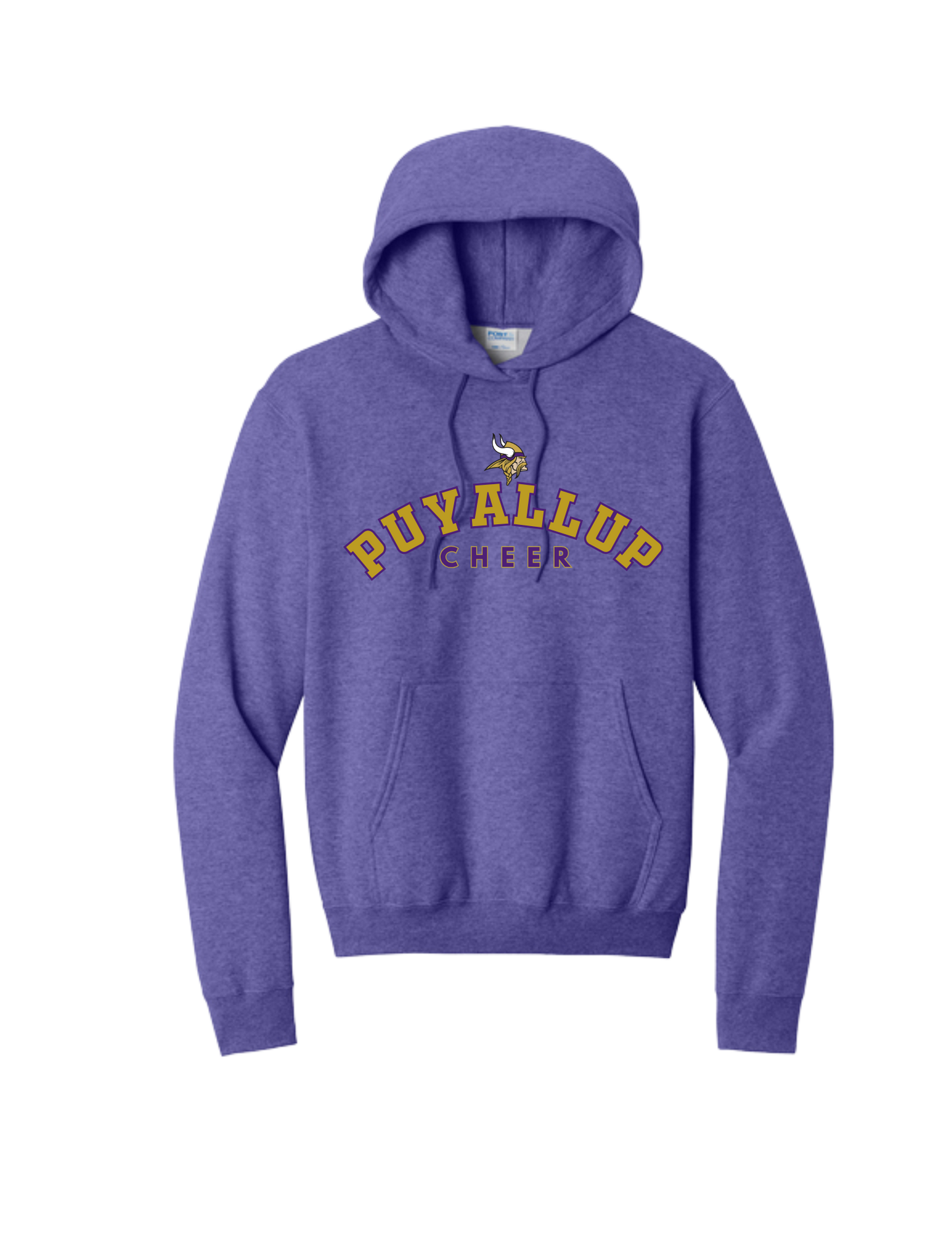 PUYALLUP CHEER- Port & Co Core Fleece Hoodies- w/ Gold Puyallup Cheer Logo