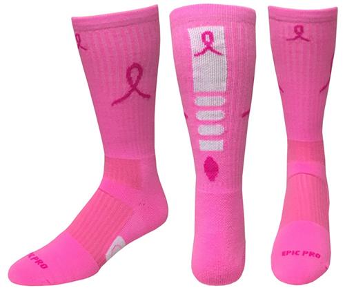 Breast Cancer Pink Ribbon Hero Socks