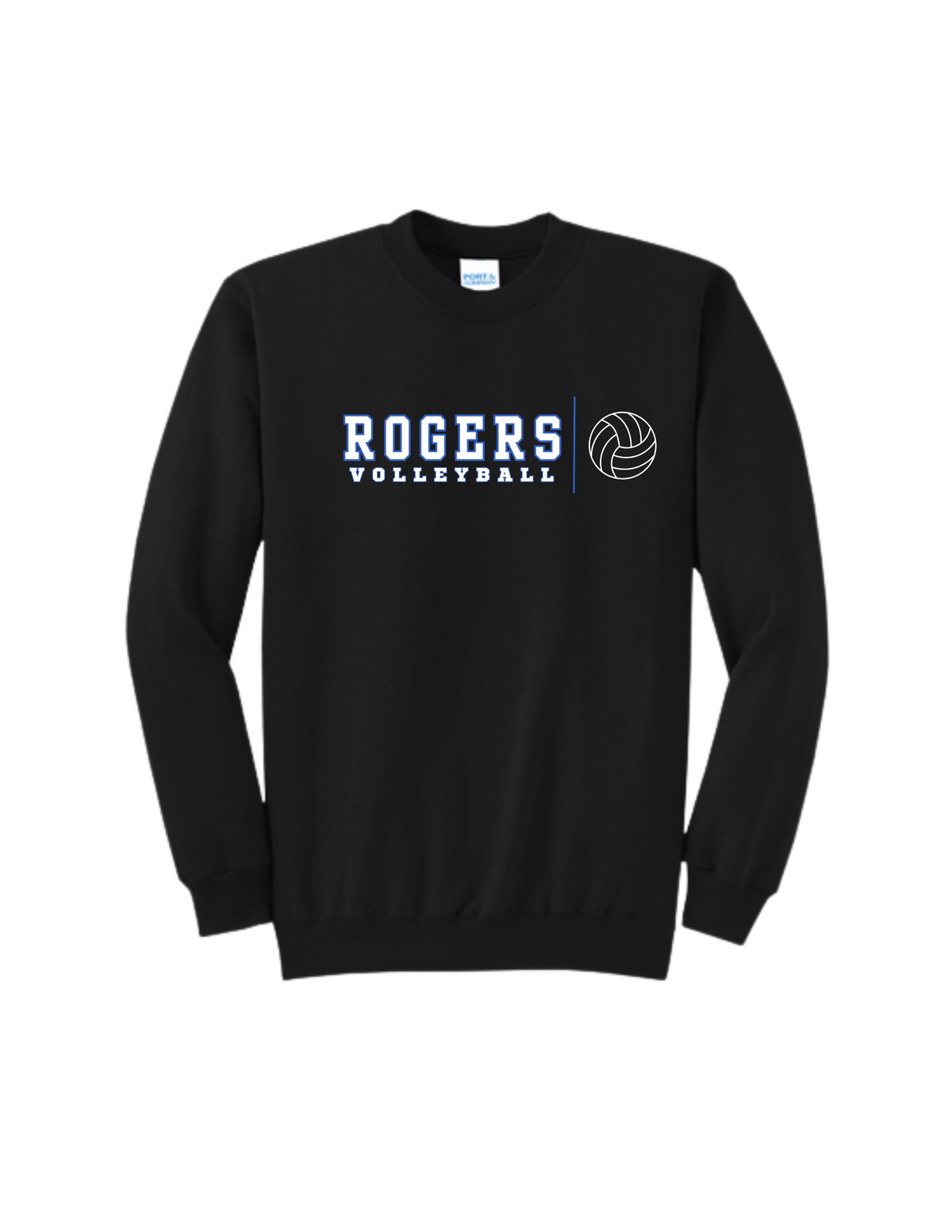 Rogers Volleyball P&C Core Fleece Crewneck Sweatshirt Banner Ball Logo