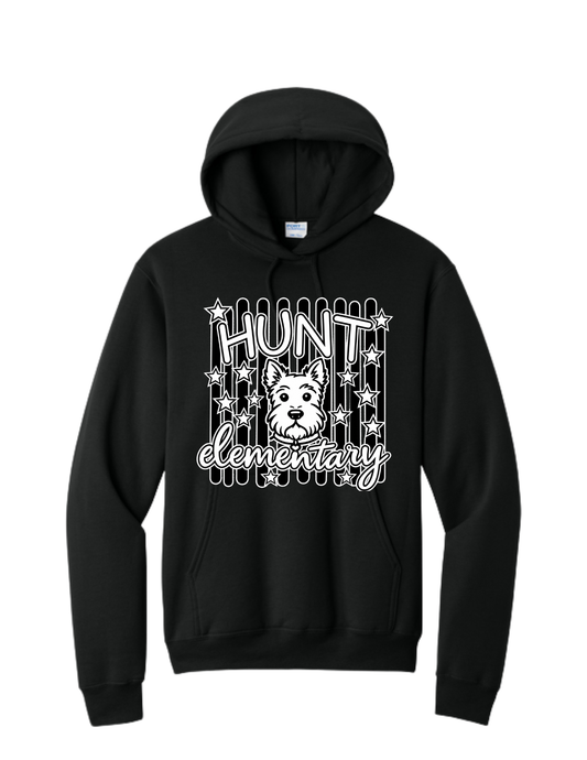 Hunt Elementary Hoodie w-PC Hoodie with White Logo