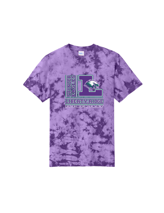 Liberty Ridge Elementary P&C Adult/Youth Crystal Tie-Dye Tee Purple