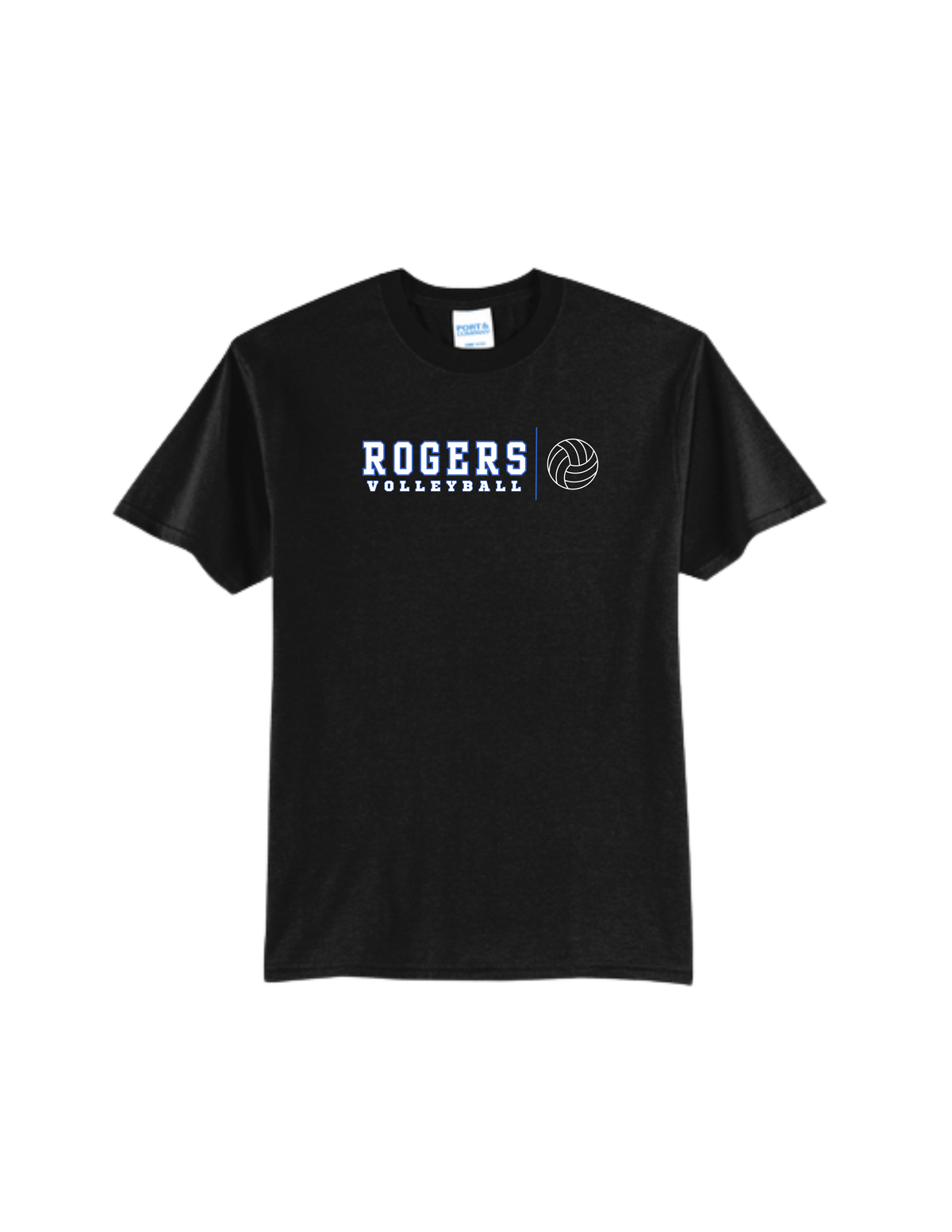Rogers Volleyball P&C Core Blend Tee Banner Ball Logo