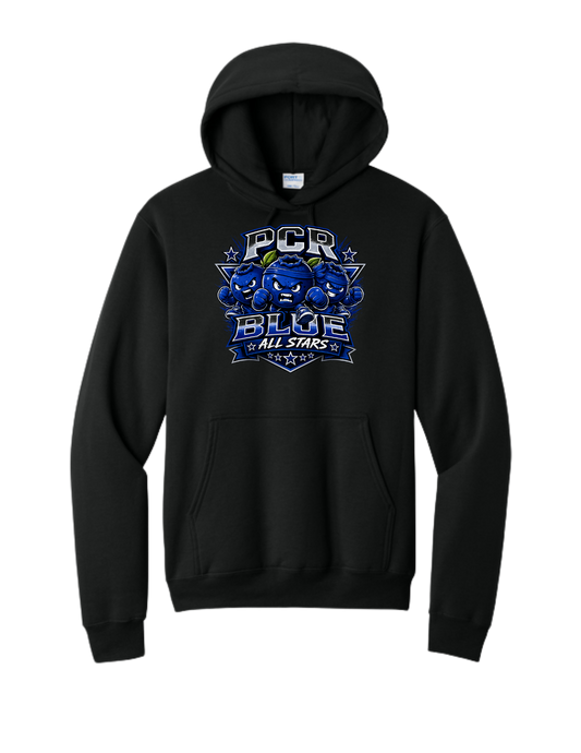 PCR BLUE ALL STARS-Port & Co Core Fleece Hoodie-w/ Large Logo