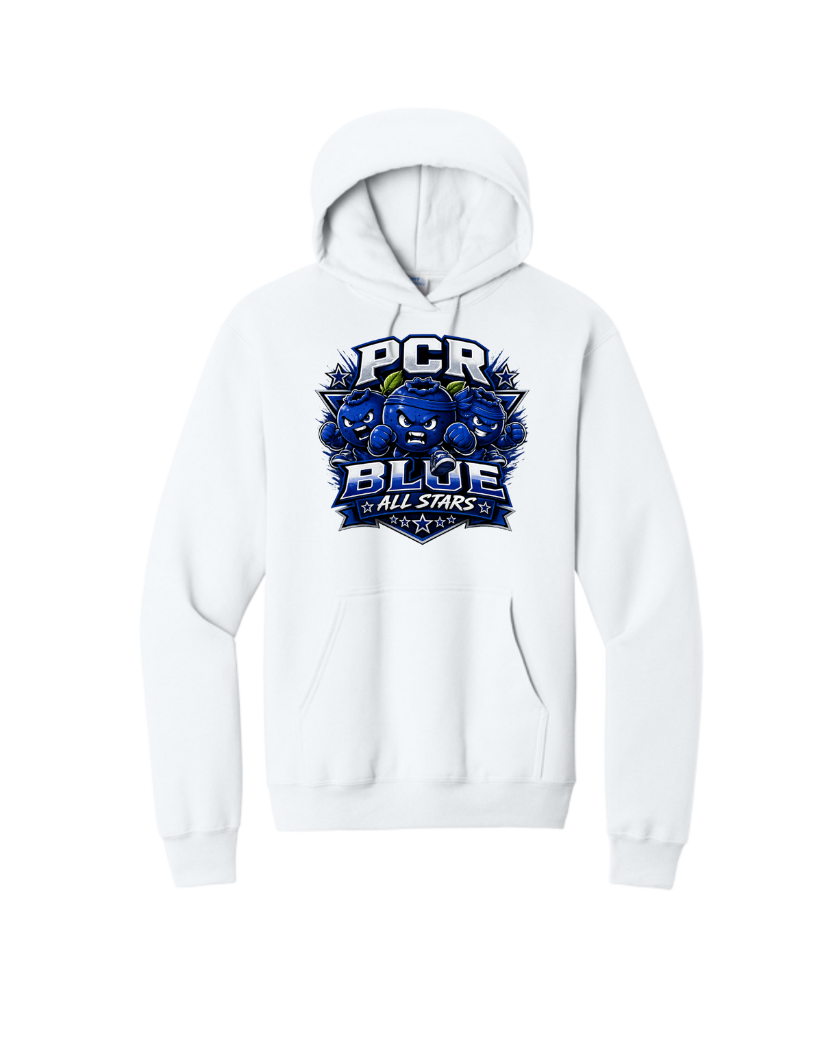 PCR BLUE ALL STARS-Port & Co Core Fleece Hoodie-w/ Large Logo