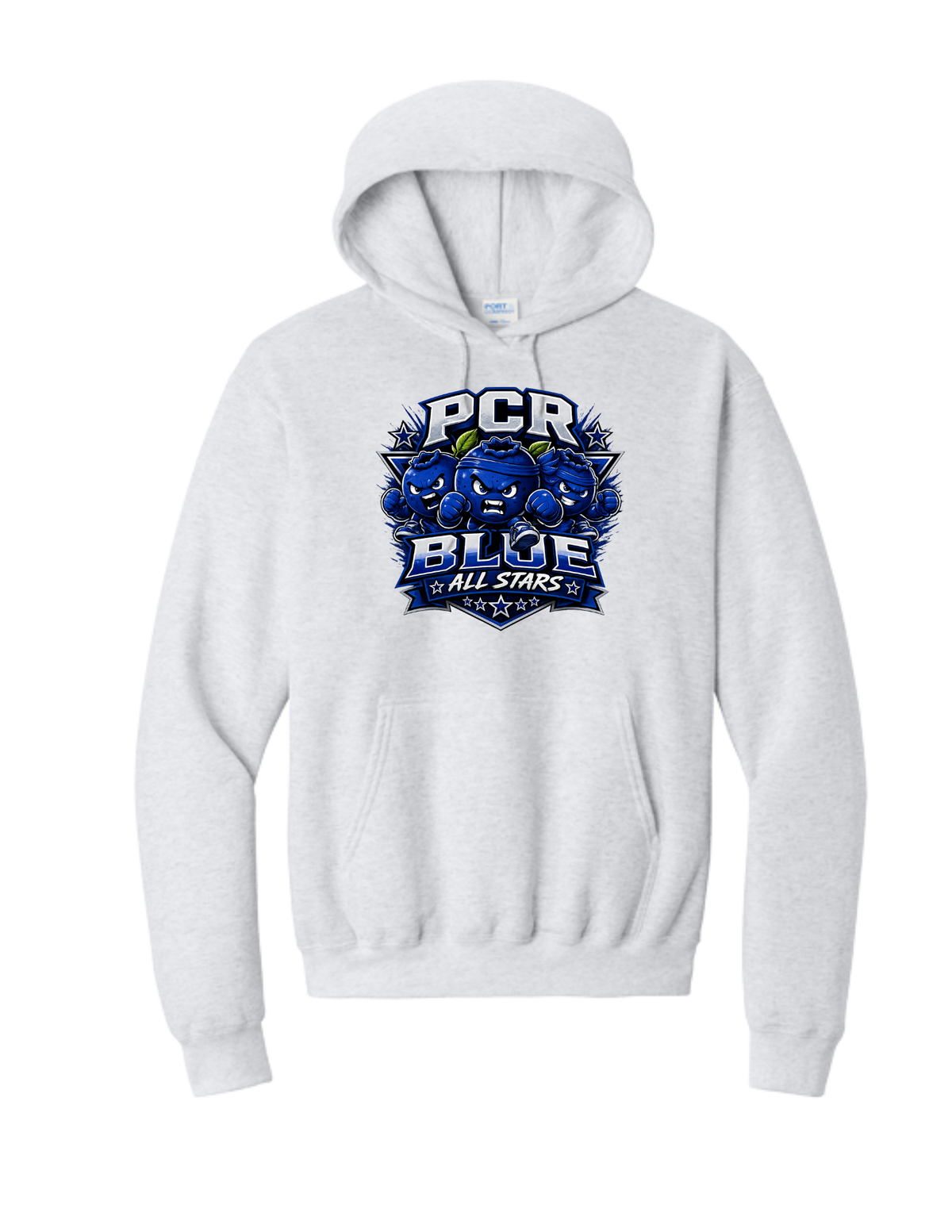 PCR BLUE ALL STARS-Port & Co Core Fleece Hoodie-w/ Large Logo