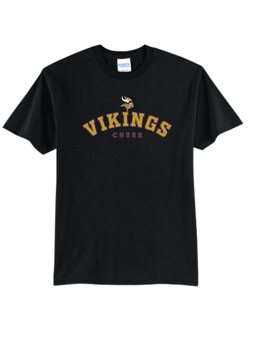 PUYALLUP CHEER- Port & Co Core Blend Tee- w/ Gold Vikings Cheer Logo