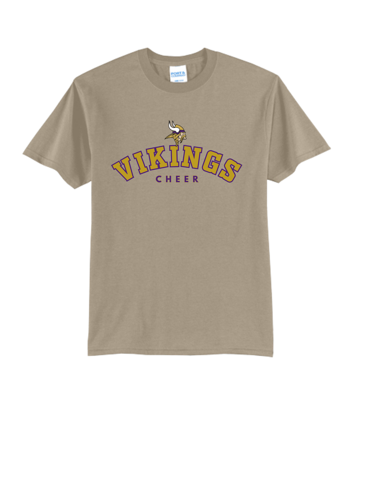 PUYALLUP CHEER- Port & Co Core Blend Tee- w/ Gold Vikings Cheer Logo