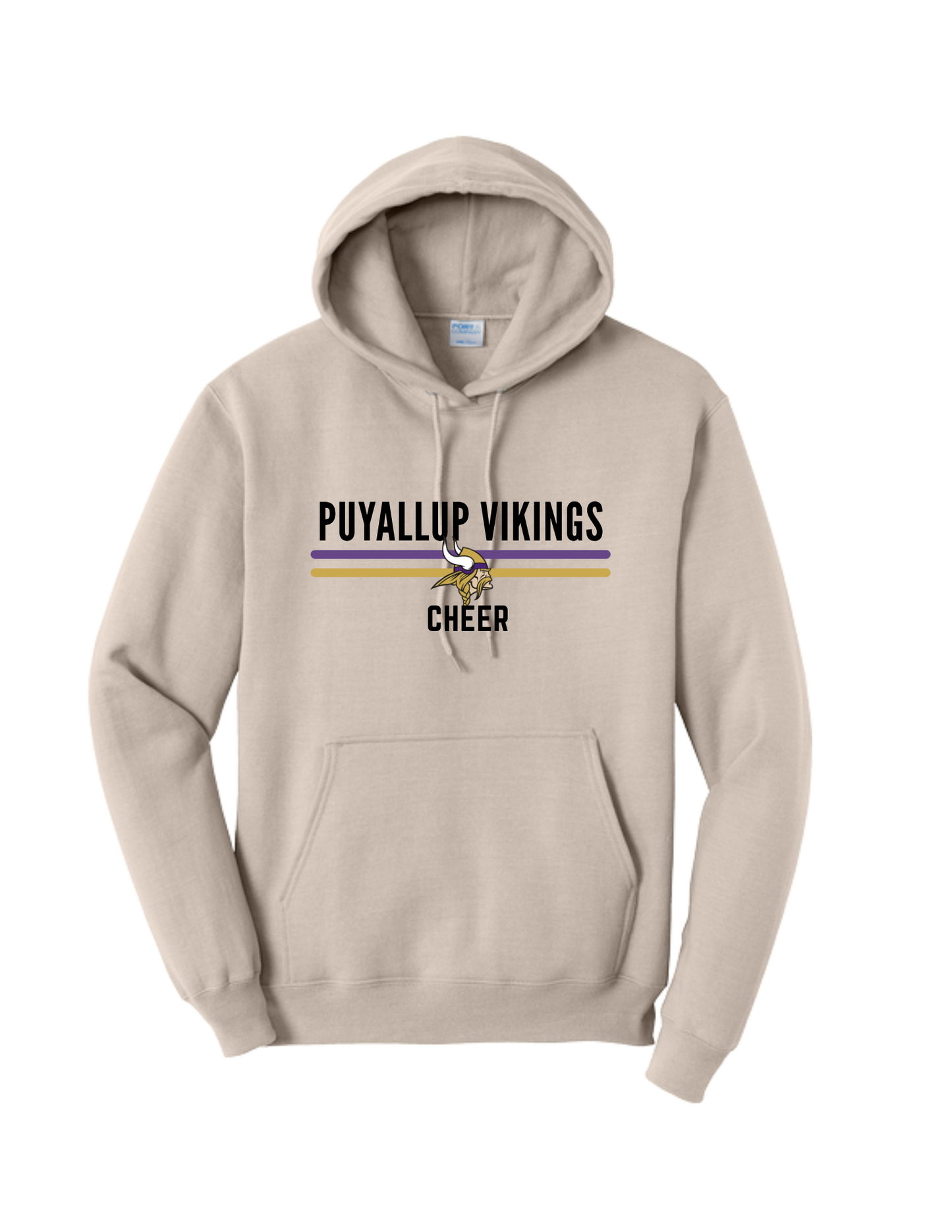 PUYALLUP CHEER-Port & Co Core Fleece Hoodie-w/Puyallup Vikings Cheer Logo