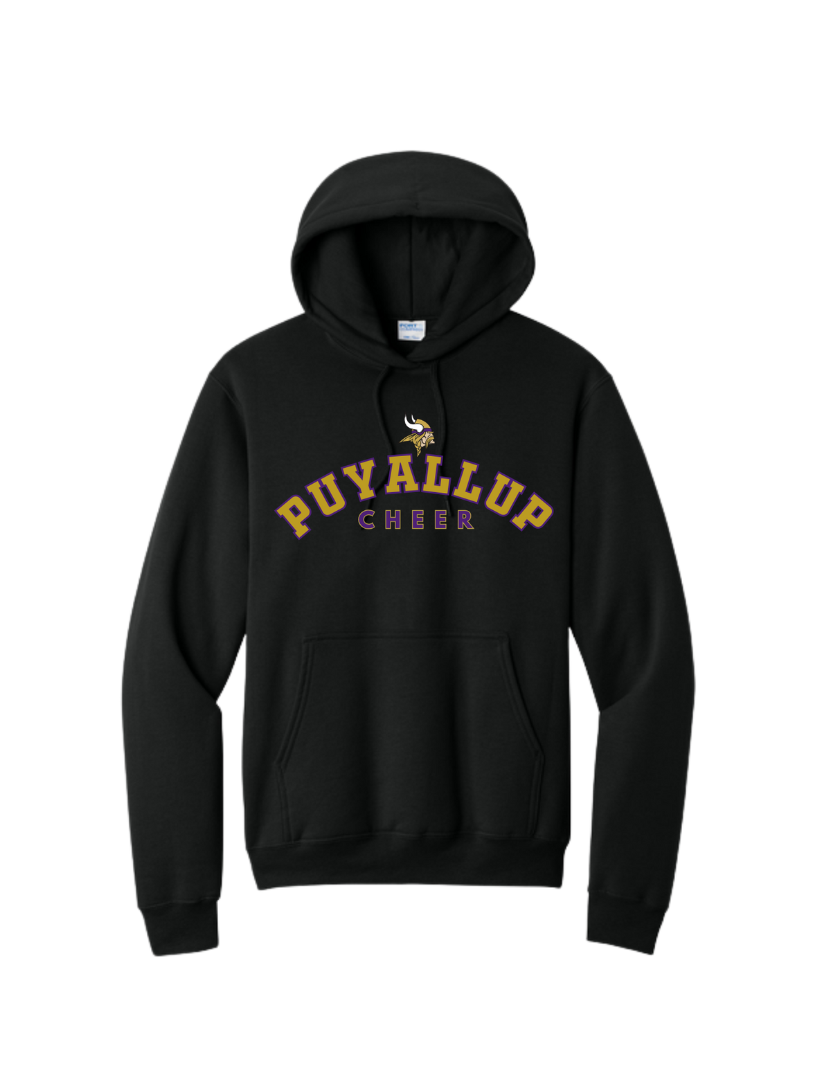 PUYALLUP CHEER- Port & Co Core Fleece Hoodies- w/ Gold Puyallup Cheer Logo