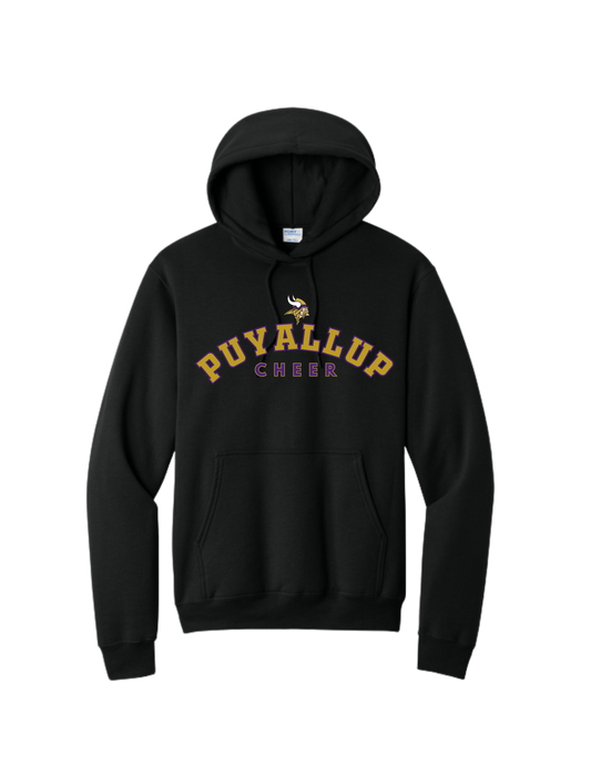 PUYALLUP CHEER- Port & Co Core Fleece Hoodies- w/ Gold Puyallup Cheer Logo