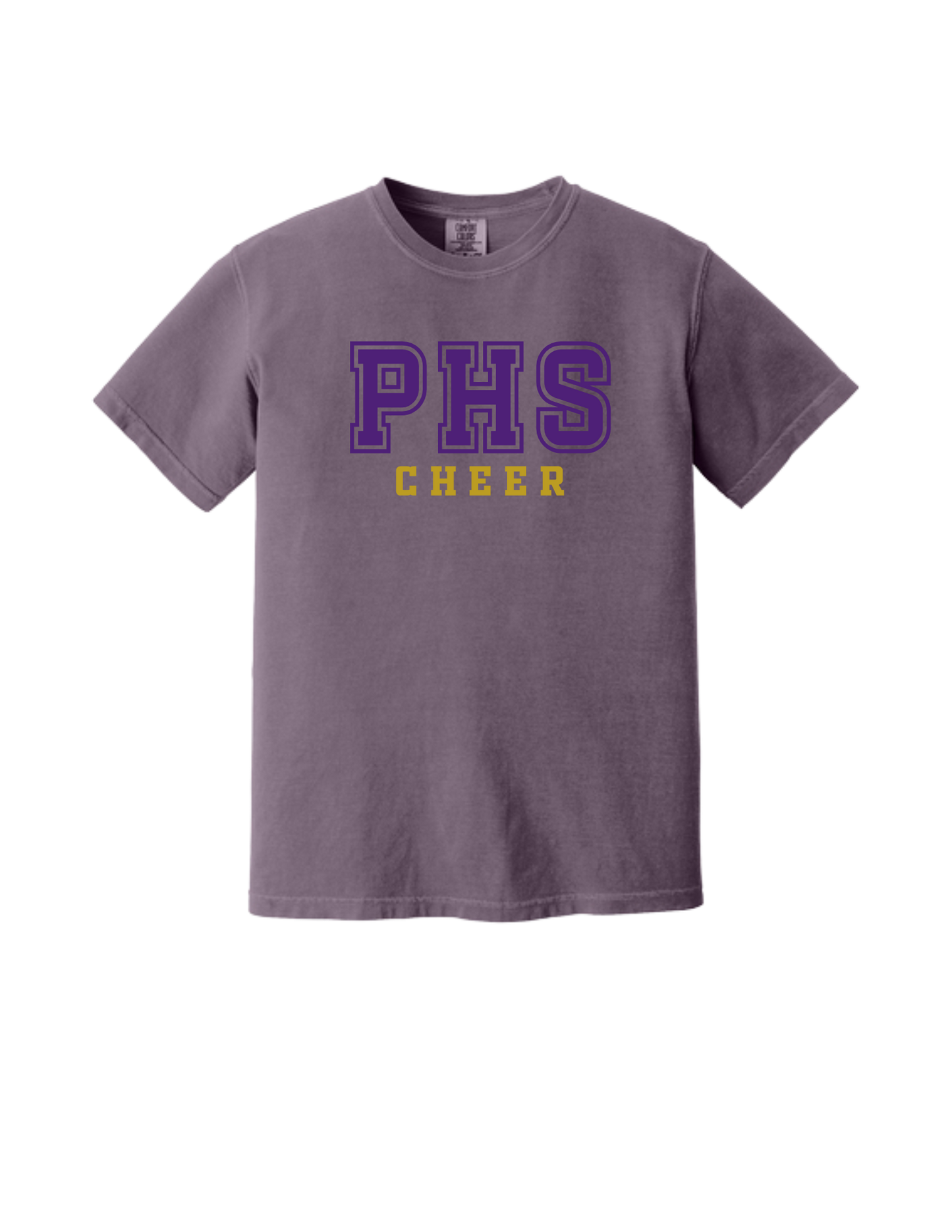 PUYALLUP CHEER- Comfort Colors Heavyweight Ring Spun Tee-w/ Purple PHS Logo