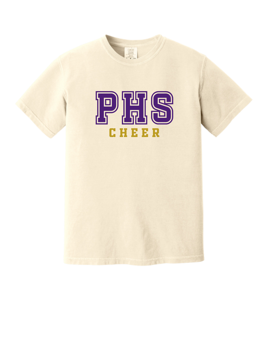 PUYALLUP CHEER- Comfort Colors Heavyweight Ring Spun Tee-w/ Purple PHS Logo