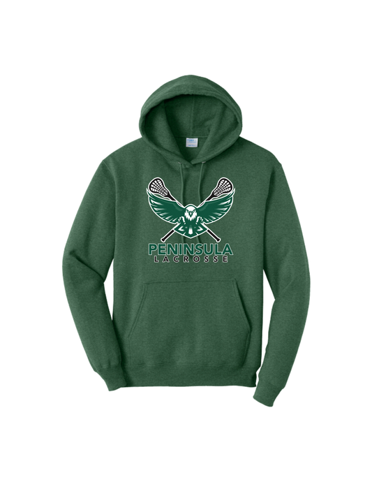 Peninsula Lacrosse P&C Core Fleece Hooded Sweatshirt - CENTER CHEST LOGO