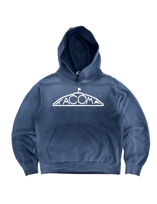 T-Dome Recess Distressed Terry Hoodie Navy Charcoal