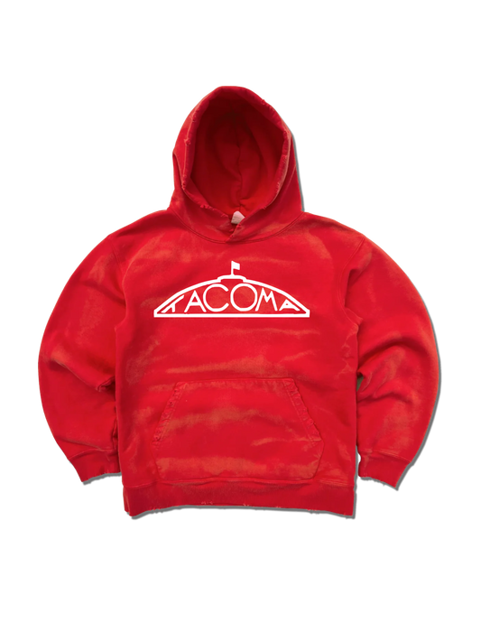 T-Dome Recess Distressed Terry Hoodie Racing Red